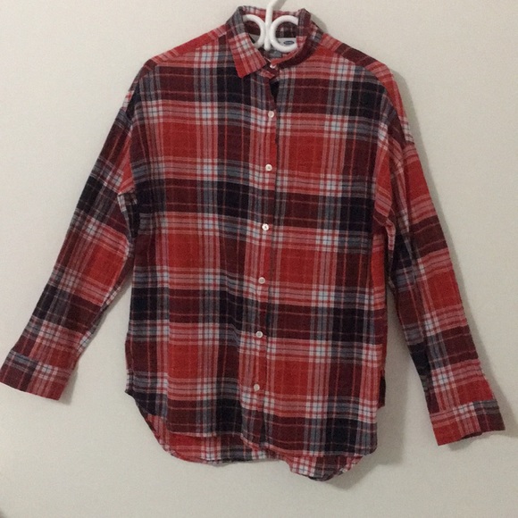 Red, Blue, and White Plaid Shirt - Picture 1 of 3